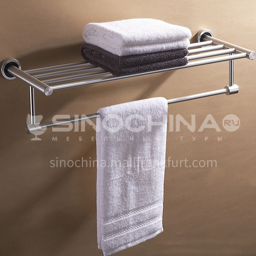 Bathroom silver space aluminum simple shelf with towel bar9614
